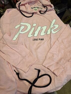 Victoria's Secret PINK Light Pink Hoodie with Black Trim